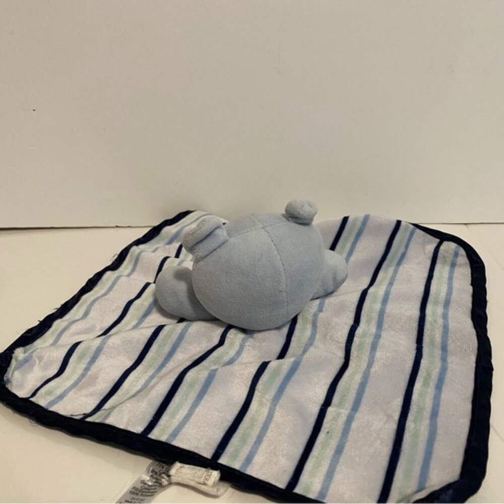 George Blue Bear Lovey Striped Baby Security Blanket Plush - Picture 5 of 6